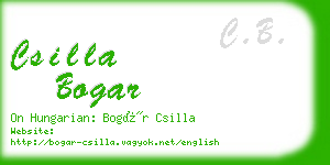 csilla bogar business card